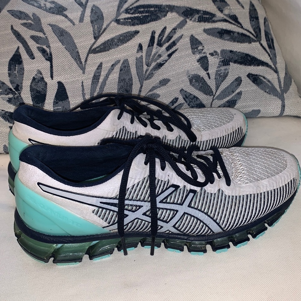 ASICS GEL QUANTUM 360 BLUE/WHITE/GREEN 9.5 41.5